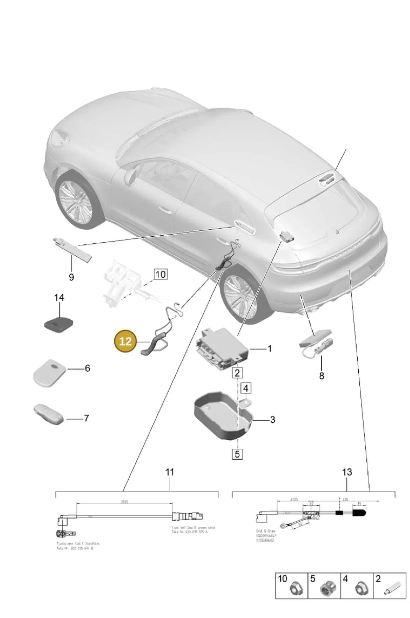 95B035550CJ — Porsche Macan (2018-2022) diagram p52901070, position 12