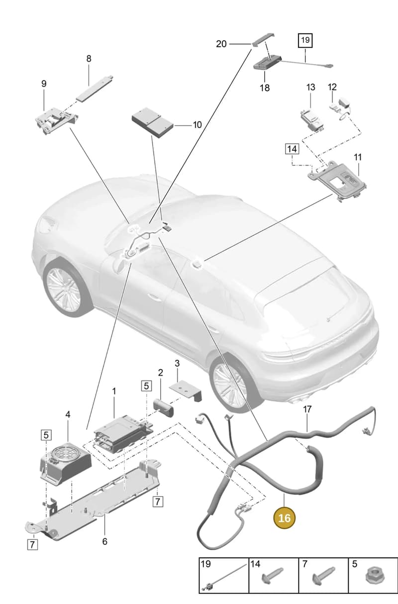 95B035550CK — Porsche Macan (2018-2022) diagram p52911040, position 16