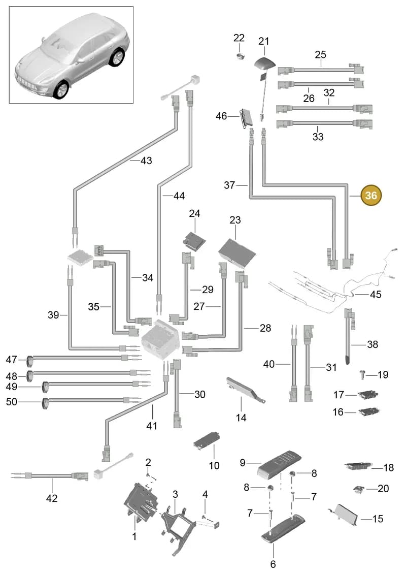 95B035550N — Porsche Macan (2013-2018) diagram p44911010, position 19+36