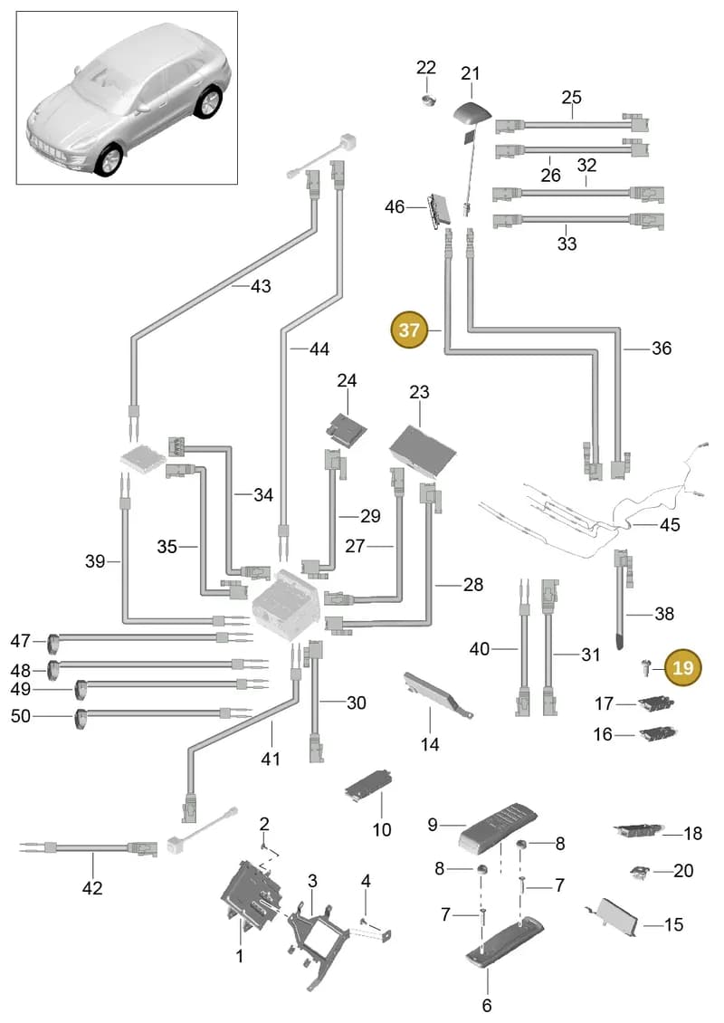 95B035550P — Porsche Macan (2013-2018) diagram p44911010, position 19+37