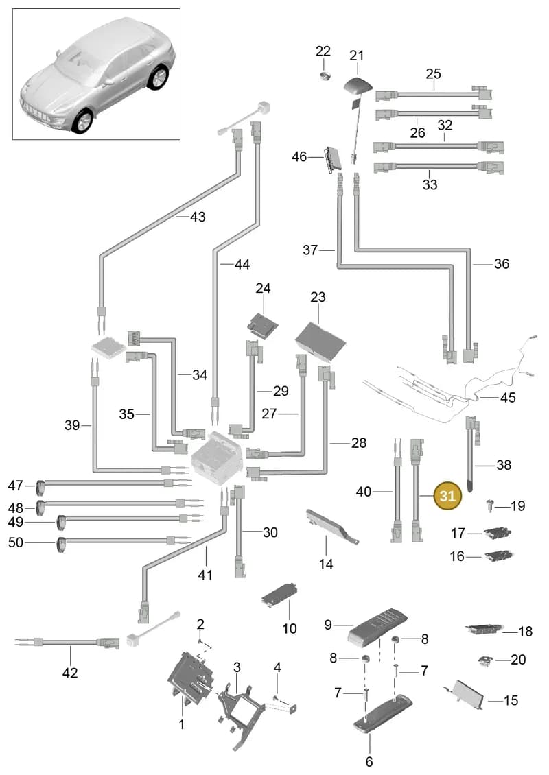 95B035550Q — Porsche Macan (2013-2018) diagram p44911010, position 31