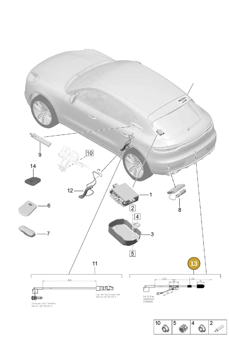 95B035550T — Porsche Macan (2018-2022) diagram p52901070, position 13