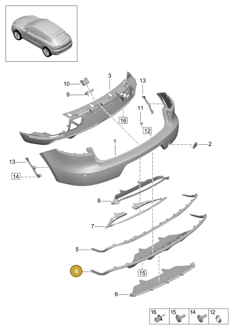 95B043834011E0 — Porsche Macan (2018-2022) diagram p52802510, position 4