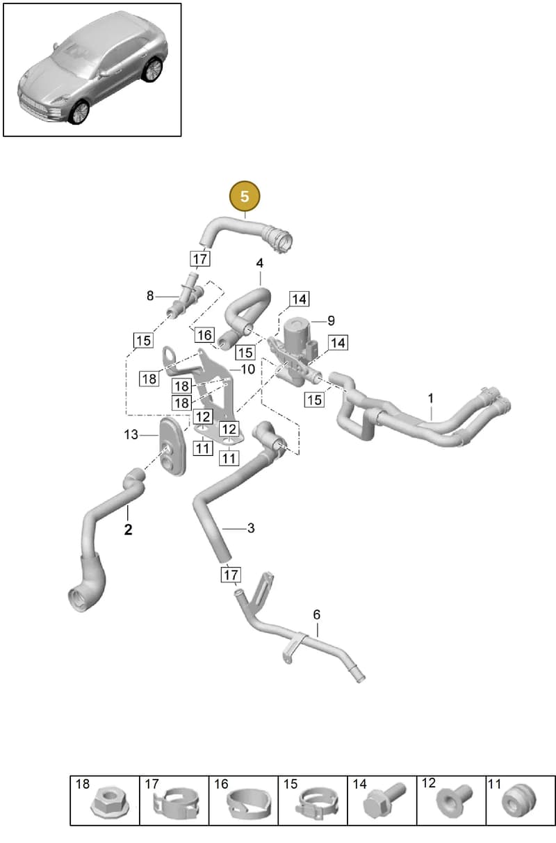 95B121049N — Porsche Macan (2018-2022) diagram p52813010, position 5