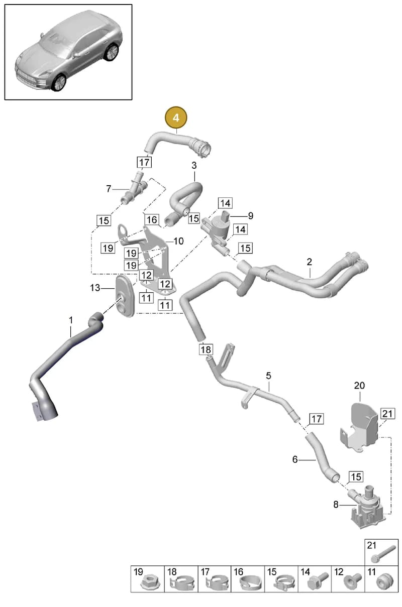95B121049N — Porsche Macan (2018-2022) diagram p52813100, position 4