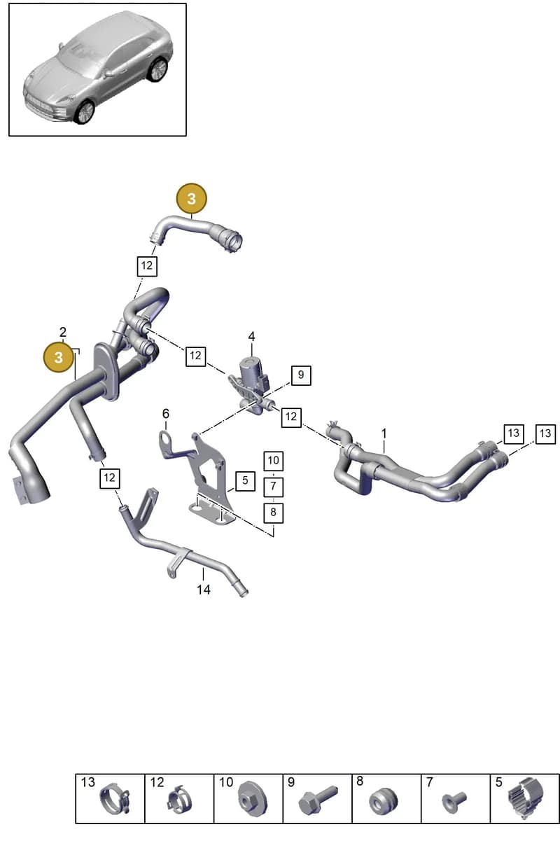 95B121049N — Porsche Macan (2018-2022) diagram p52813150, position 3