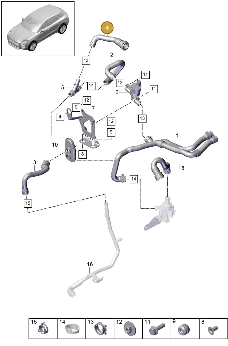 95B121049N — Porsche Macan (2018-2022) diagram p52813200, position 4