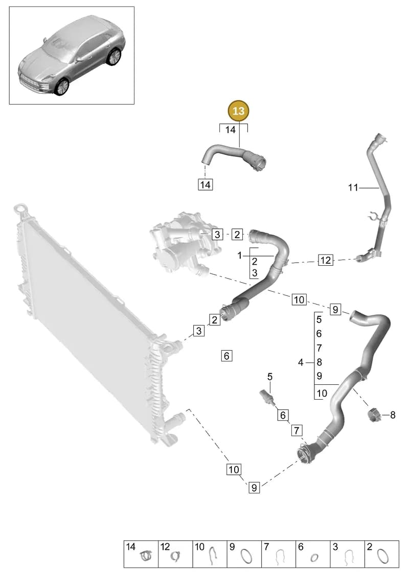 95B121049S — Porsche Macan (2018-2022) diagram p52105320, position 13