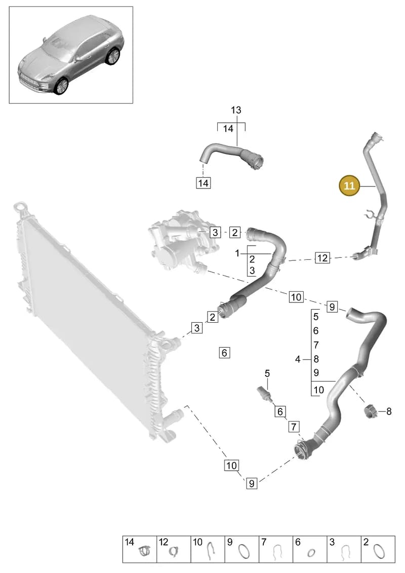 95B121056D — Porsche Macan (2018-2022) diagram p52105320, position 11