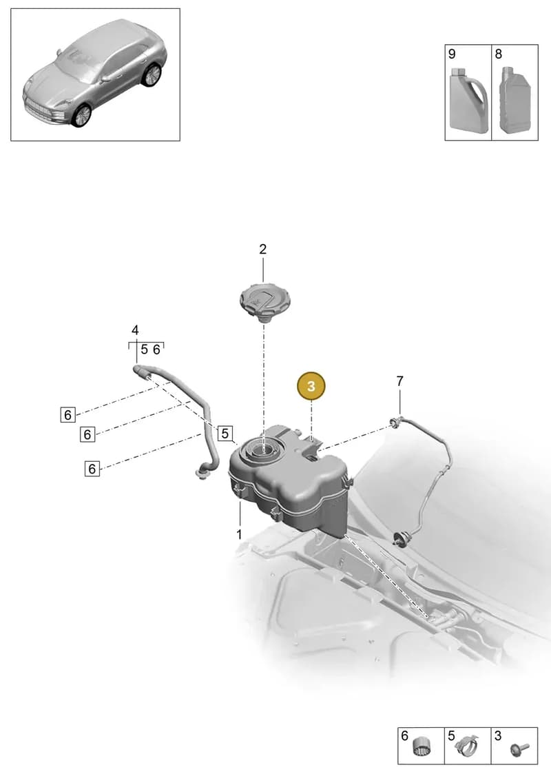 95B121093A — Porsche Macan (2018-2022) diagram p52000112, position 3