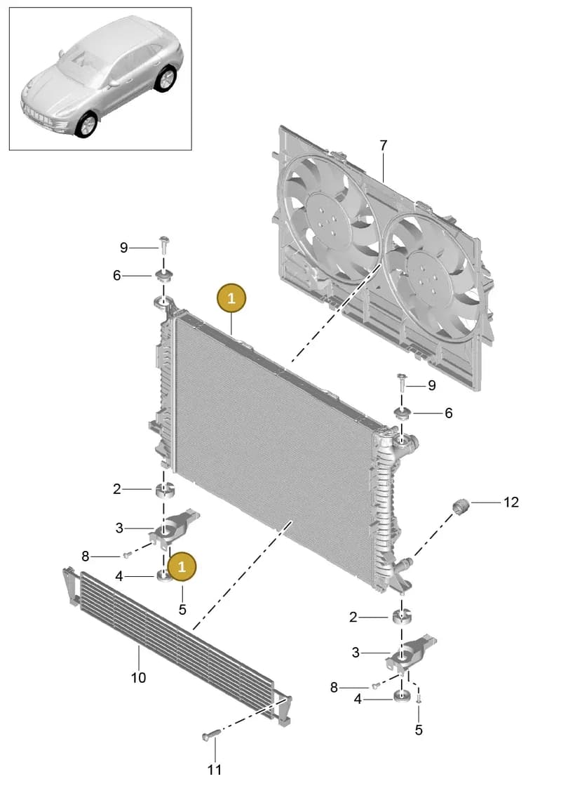 95B121251A — Porsche Macan (2013-2018) diagram p44105035, position 1
