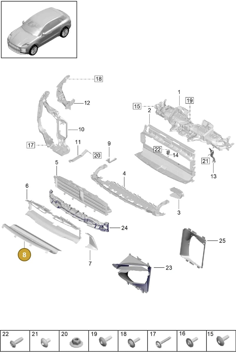 95B121291A — Porsche Macan (2018-2022) diagram p52802210, position 8
