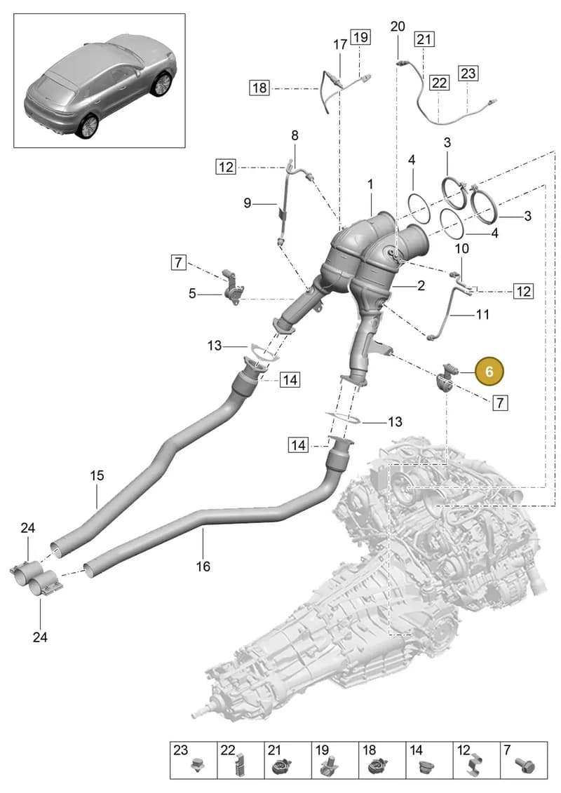 95B121334B1E0 — Porsche Macan (2018-2022) diagram p52000130, position 6