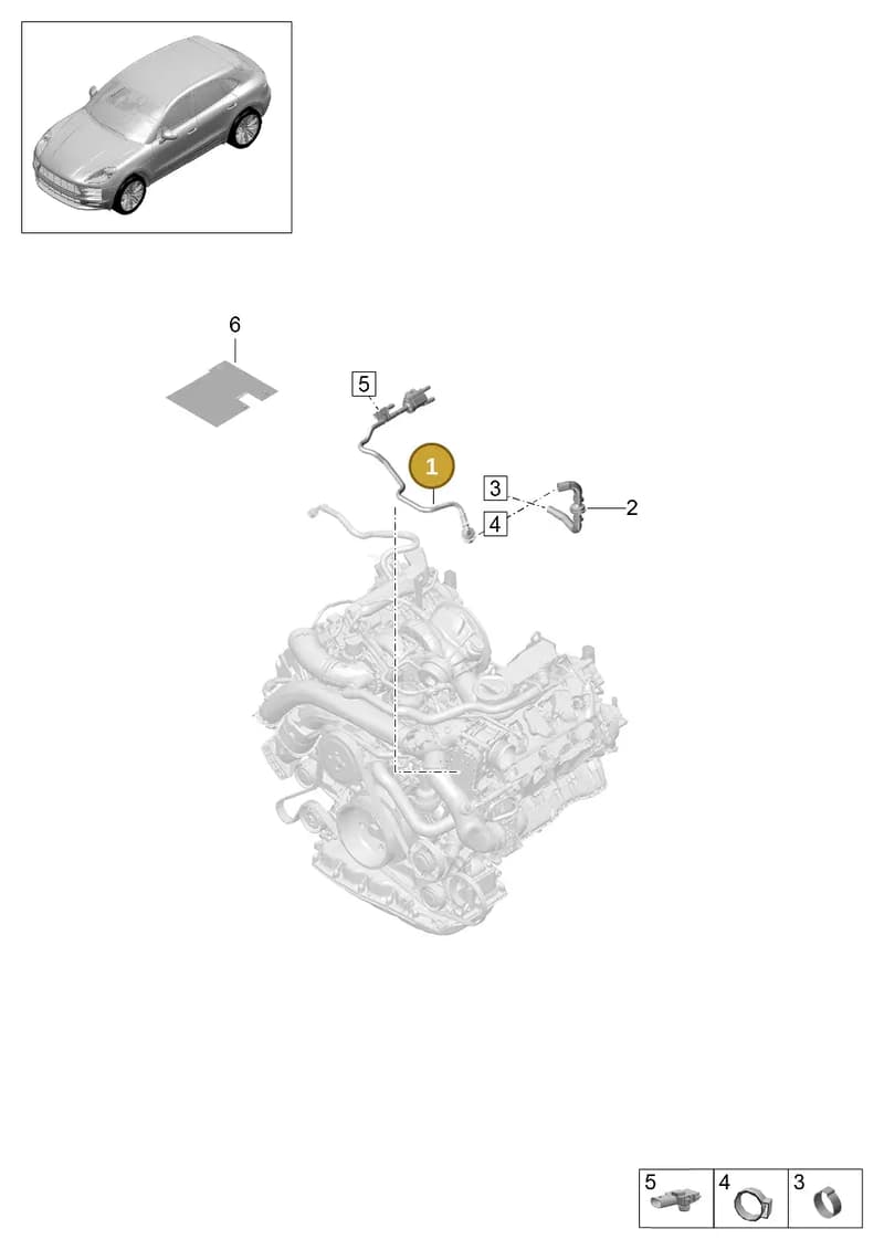 95B121407A — Porsche Macan (2018-2022) diagram p52000030, position 1