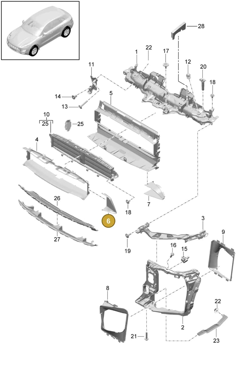95B121674B1E0 — Porsche Macan (2013-2018) diagram p44802010, position 6