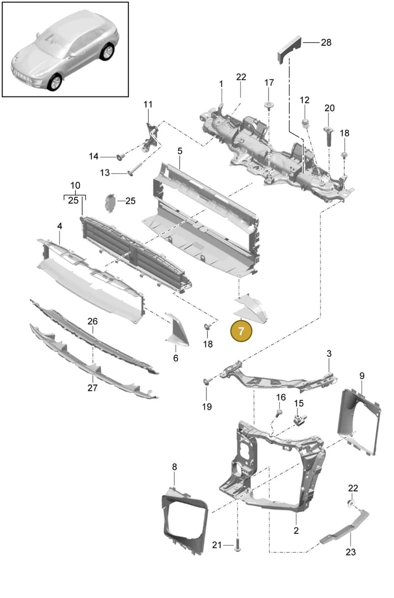 95B121699F1E0 — Porsche Macan (2013-2018) diagram p44802010, position 7