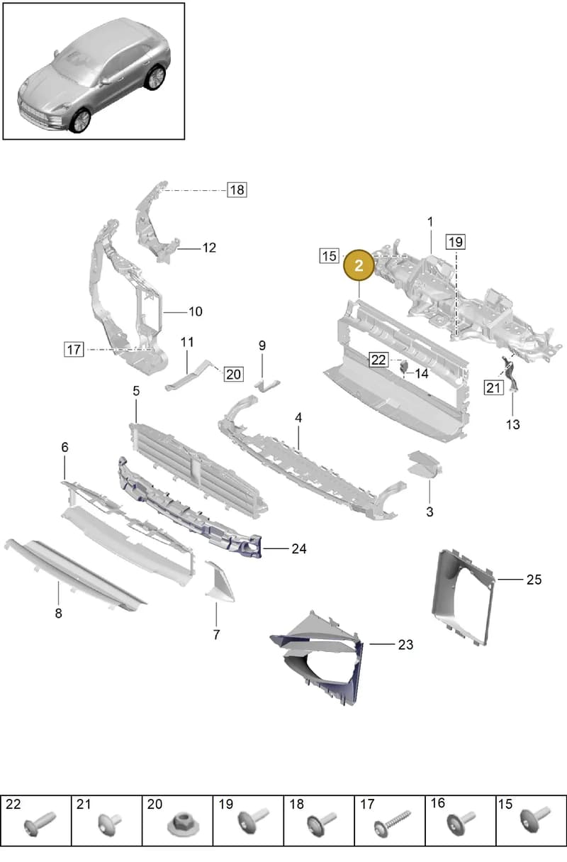 95B121707F — Porsche Macan (2018-2022) diagram p52802210, position 2