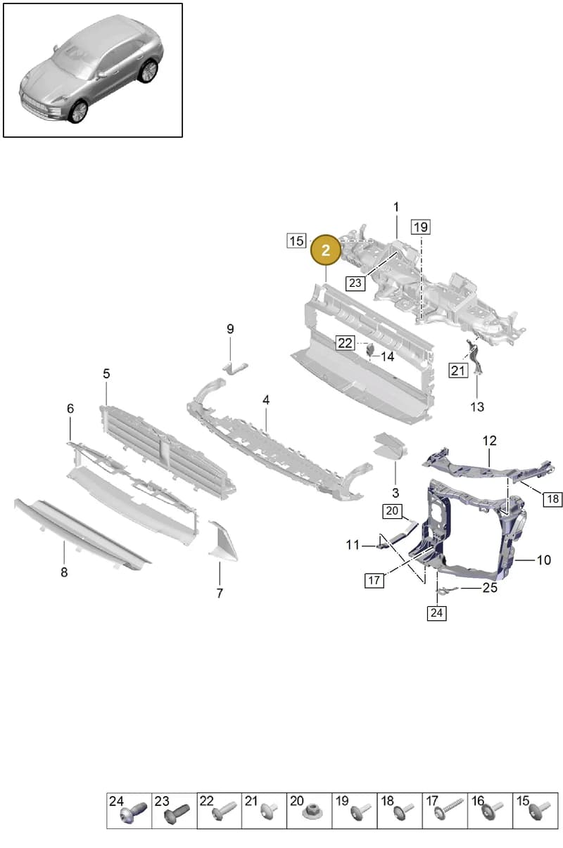 95B121707G — Porsche Macan (2018-2022) diagram p52802205, position 2