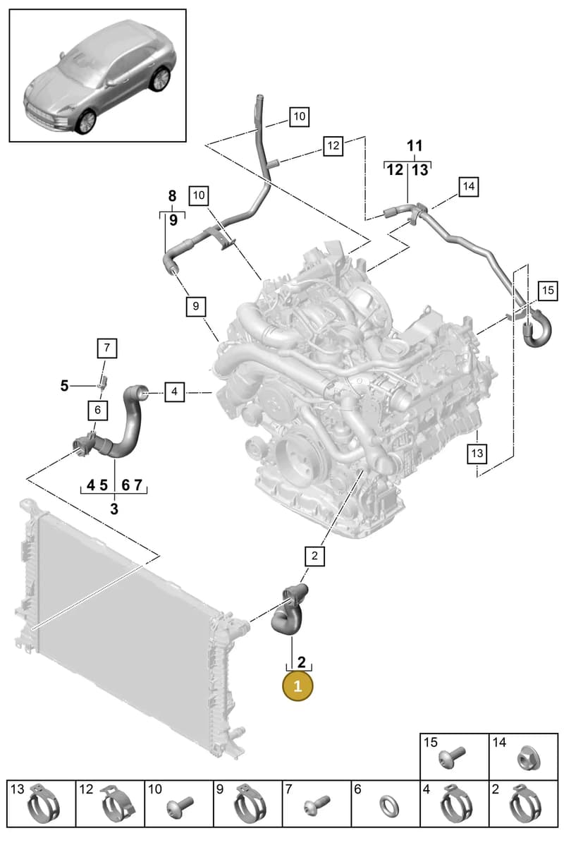 95B122101J — Porsche Macan (2018-2022) diagram p52105300, position 1