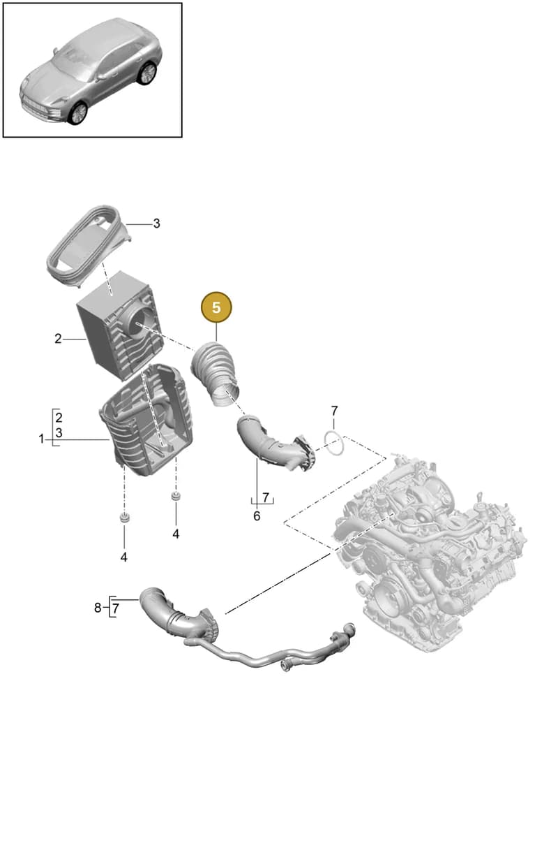 95B129532C — Porsche Macan (2018-2022) diagram p52106010, position 5