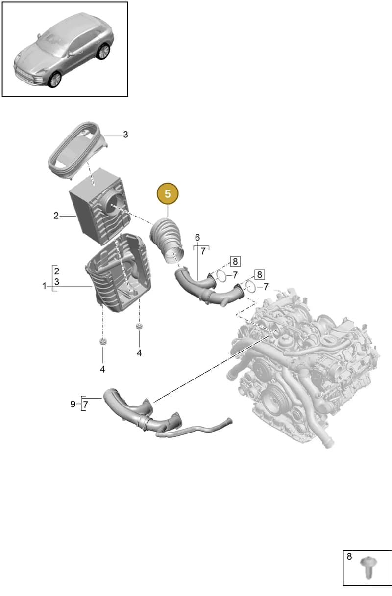 95B129532D — Porsche Macan (2018-2022) diagram p52106000, position 5