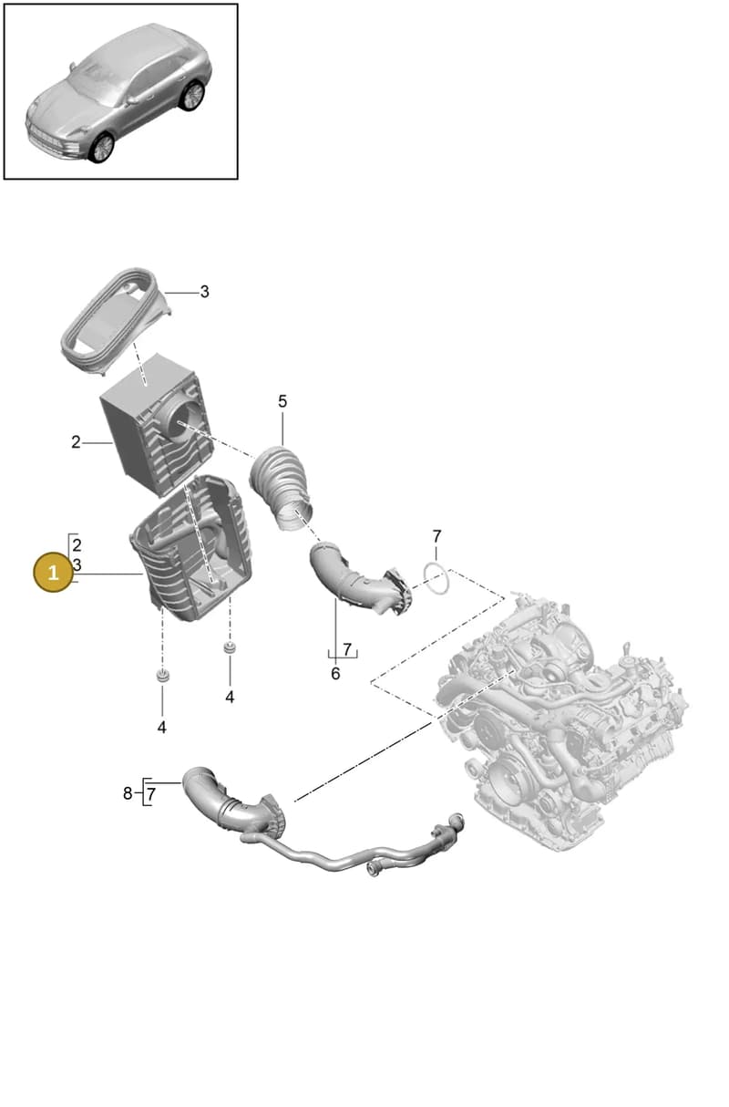 95B129607K — Porsche Macan (2018-2022) diagram p52106010, position 1