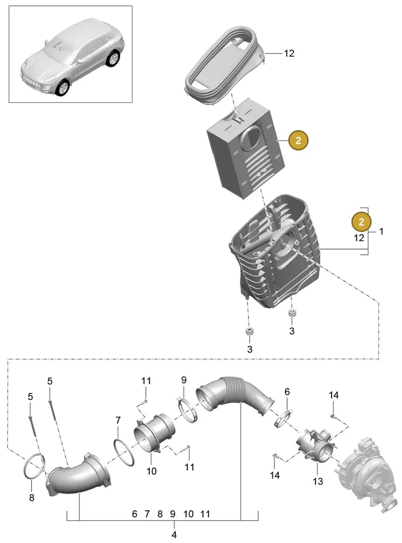 95B129620 — Porsche Macan (2013-2018) diagram p44106010, position 2