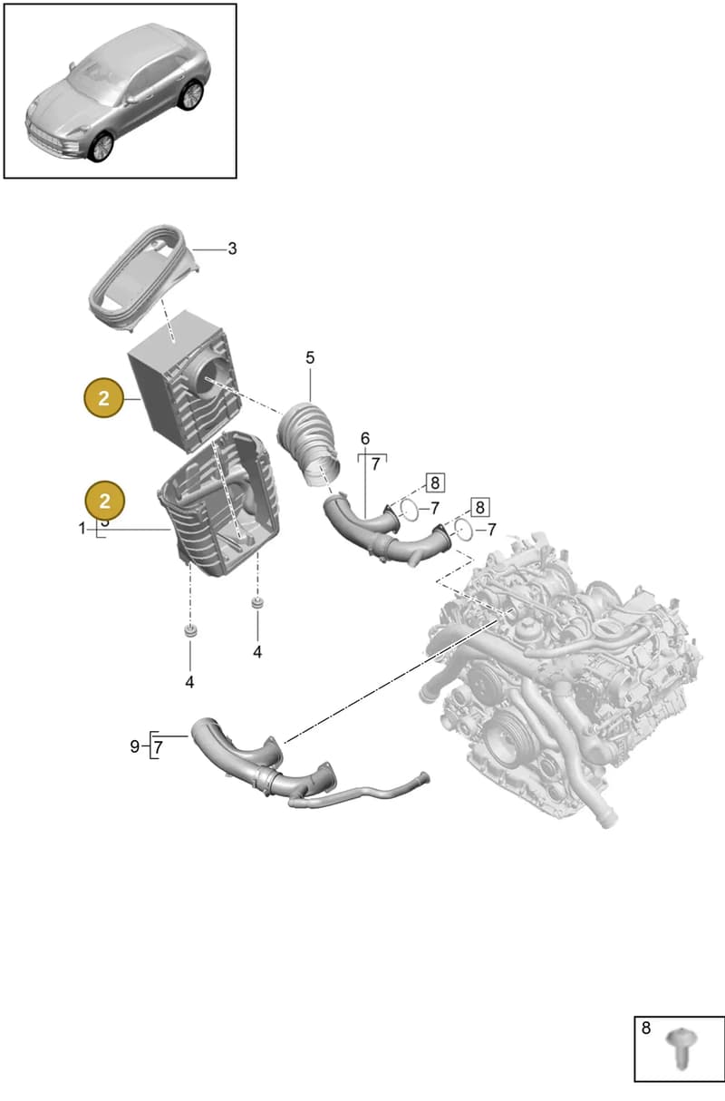 95B129620B — Porsche Macan (2018-2022) diagram p52106000, position 2