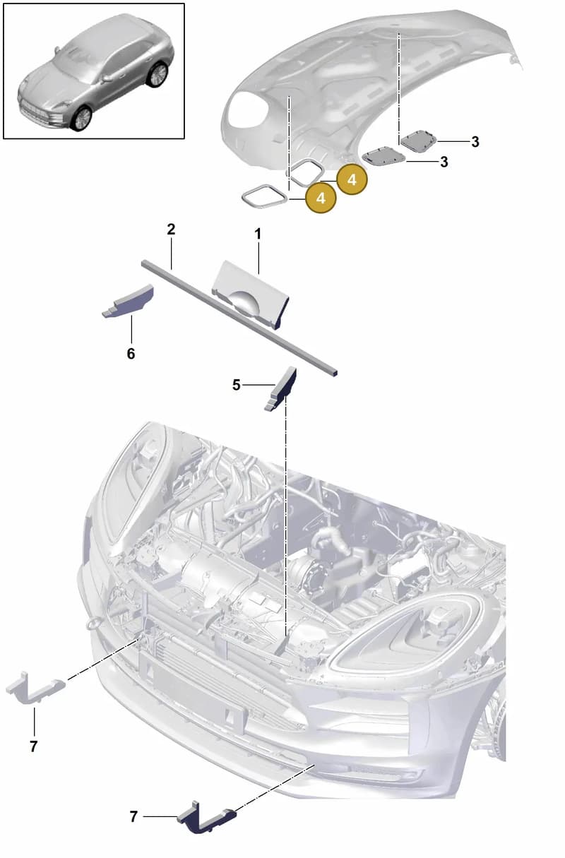 95B129970B — Porsche Macan (2018-2022) diagram p52107220, position 4
