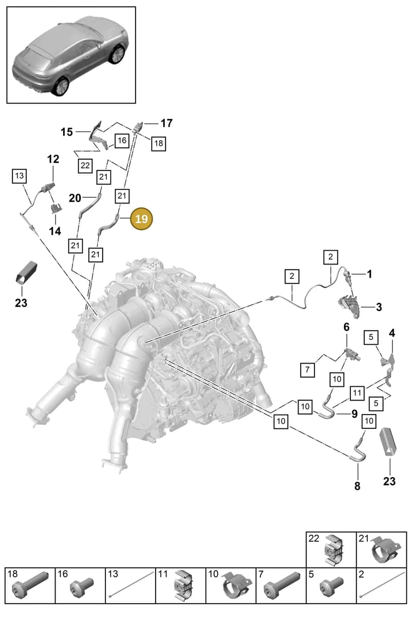 95B131850G — Porsche Macan (2018-2022) diagram p52202400, position 19