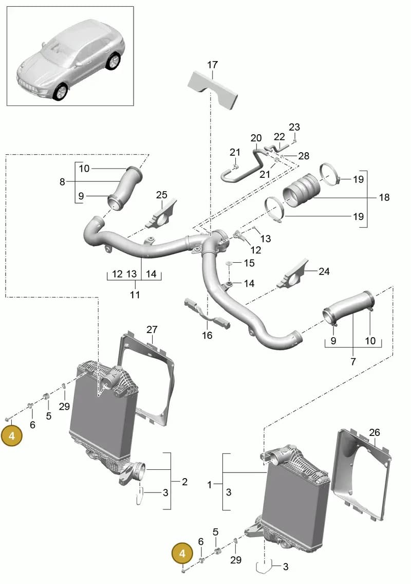 95B145805A — Porsche Macan (2013-2018) diagram p44107070, position 4