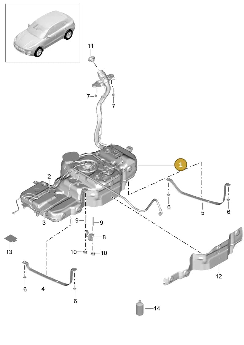 95B201060E — Porsche Macan (2013-2018) diagram p44201000, position 1