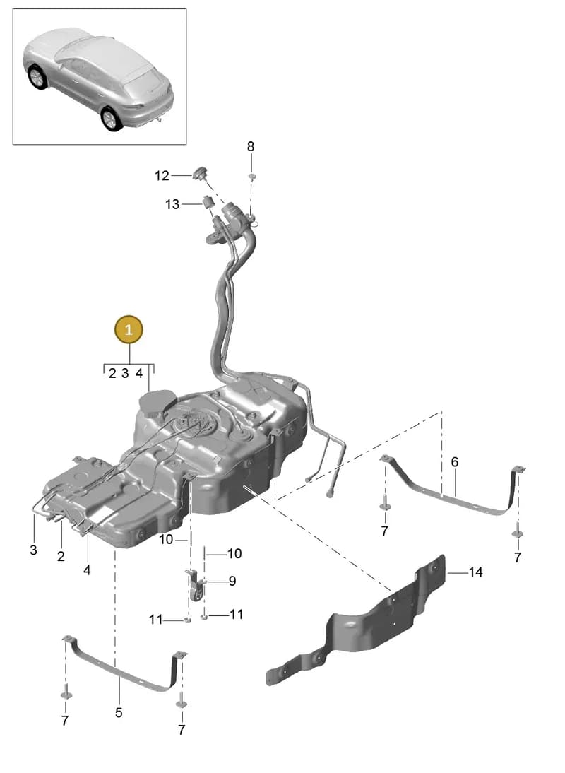 95B201060 — Porsche Macan (2013-2018) diagram p44201010, position 1