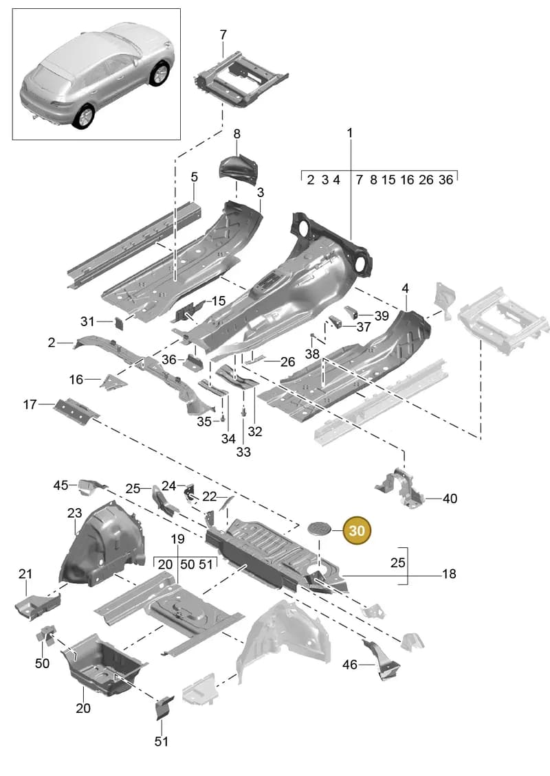 95B201063 — Porsche Macan (2013-2018) diagram p44801020, position 30