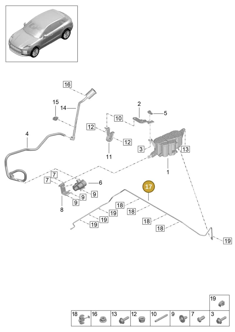 95B201991H — Porsche Macan (2018-2022) diagram p52201220, position 17