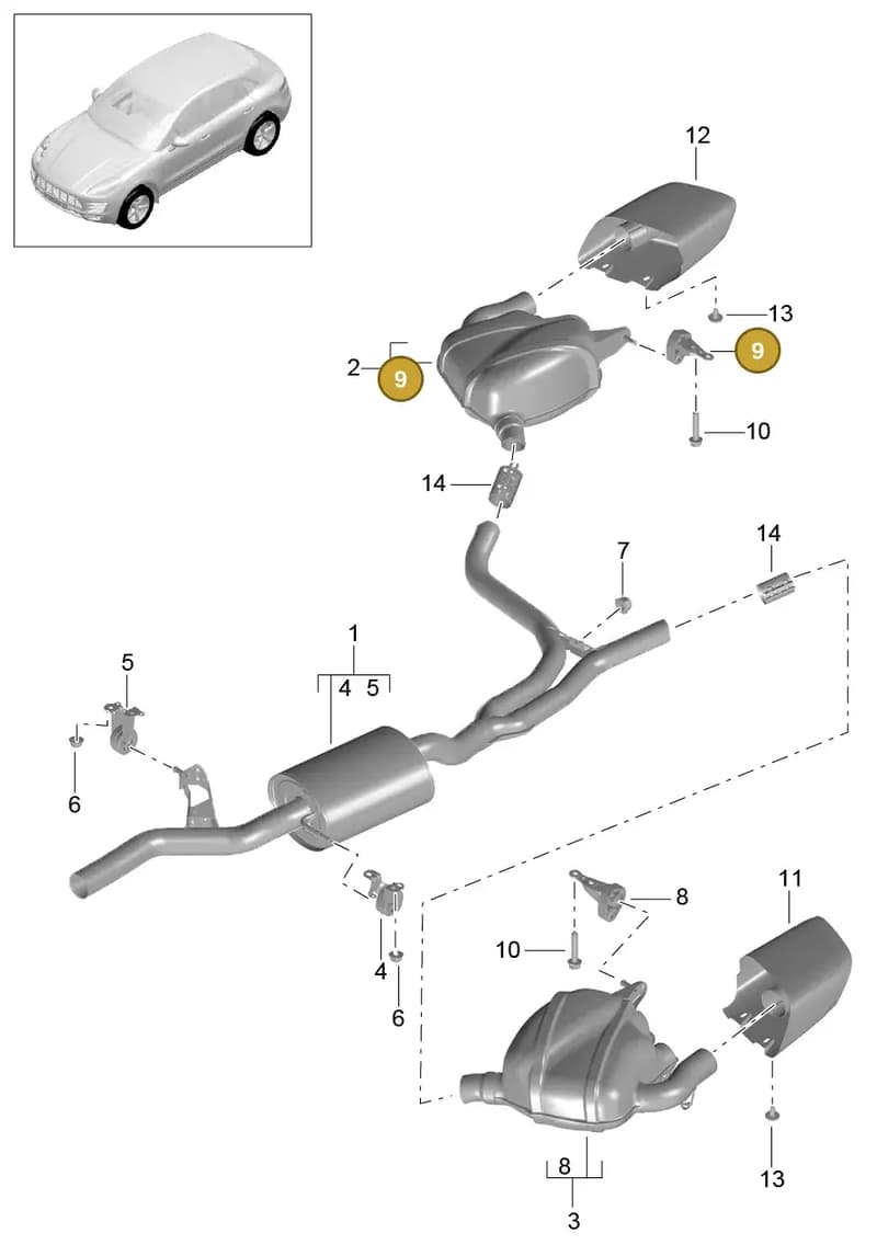 95B253144A — Porsche Macan (2013-2018) diagram p44202060, position 9