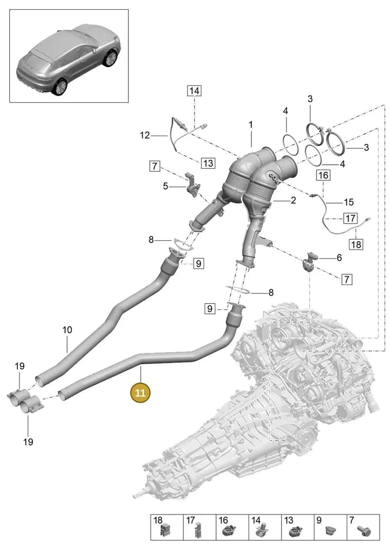 95B253350P — Porsche Macan (2018-2022) diagram p52202255, position 11