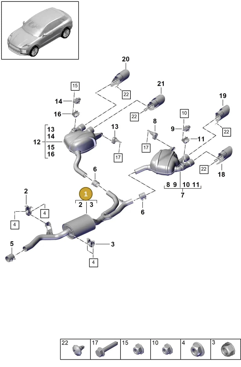 95B253435AY — Porsche Macan (2018-2022) diagram p52202370, position 1