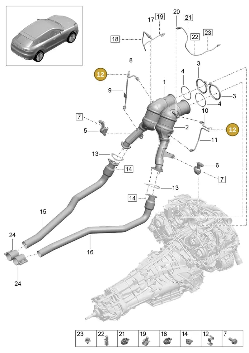 95B253600AY — Porsche Macan (2018-2022) diagram p52000130, position 12
