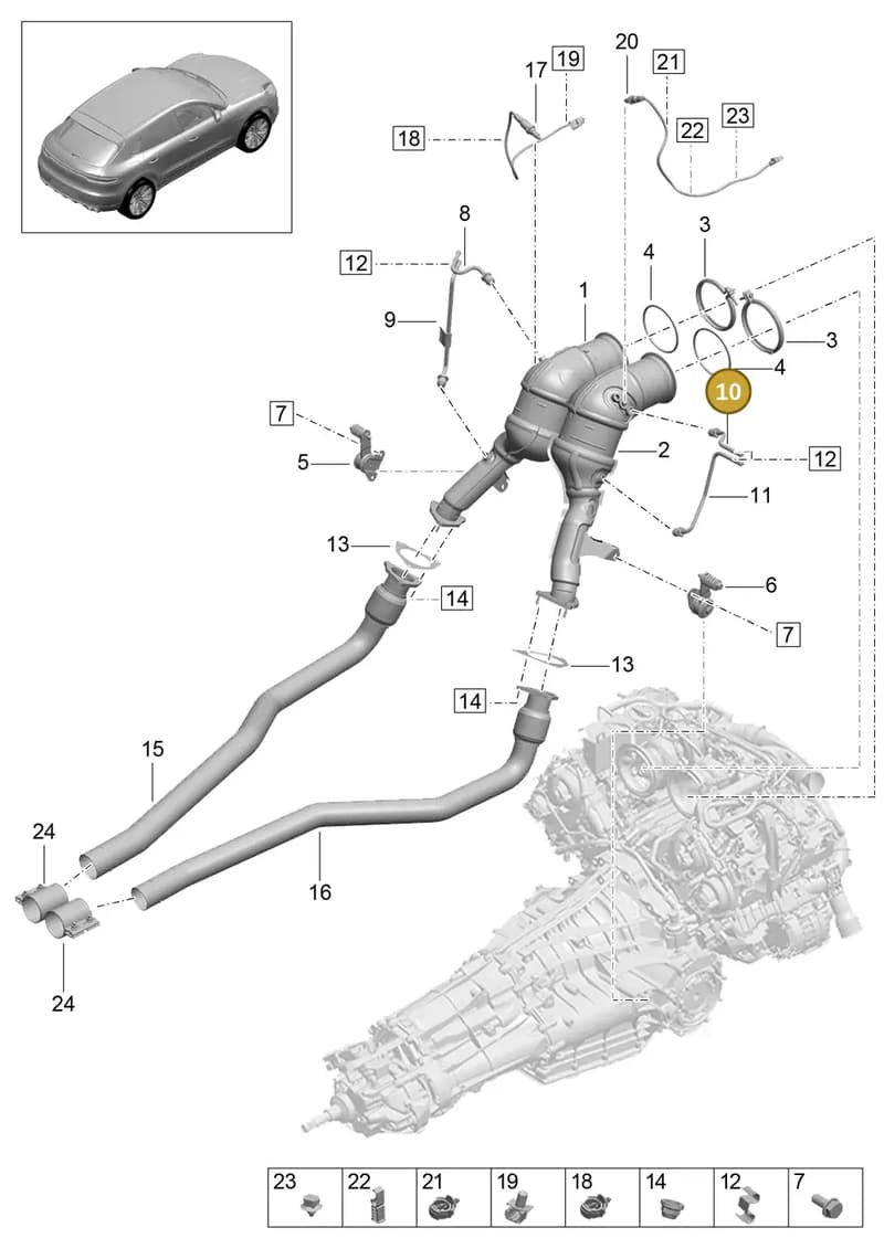 95B253600CY — Porsche Macan (2018-2022) diagram p52000130, position 10