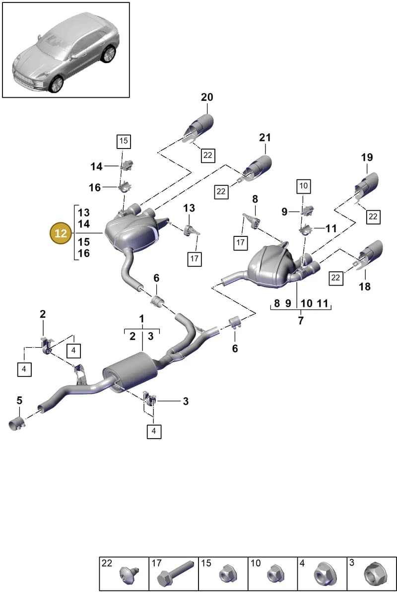 95B253600Y — Porsche Macan (2018-2022) diagram p52202370, position 12