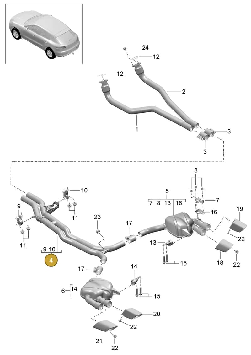 95B253611GY — Porsche Macan (2013-2018) diagram p44202050, position 4