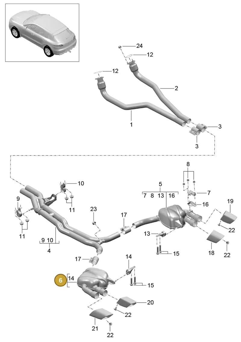 95B253611Y — Porsche Macan (2013-2018) diagram p44202050, position 6