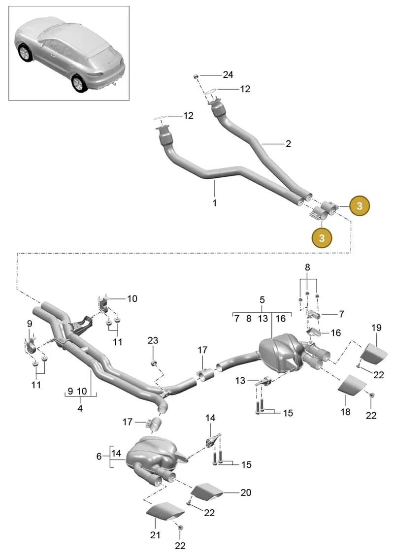 95B253612BY — Porsche Macan (2013-2018) diagram p44202050, position 3
