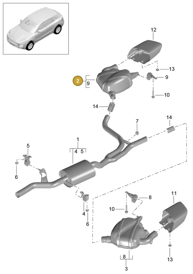 95B253612DY — Porsche Macan (2013-2018) diagram p44202060, position 2
