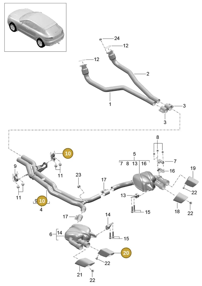 95B253681C — Porsche Macan (2013-2018) diagram p44202050, position 10+20