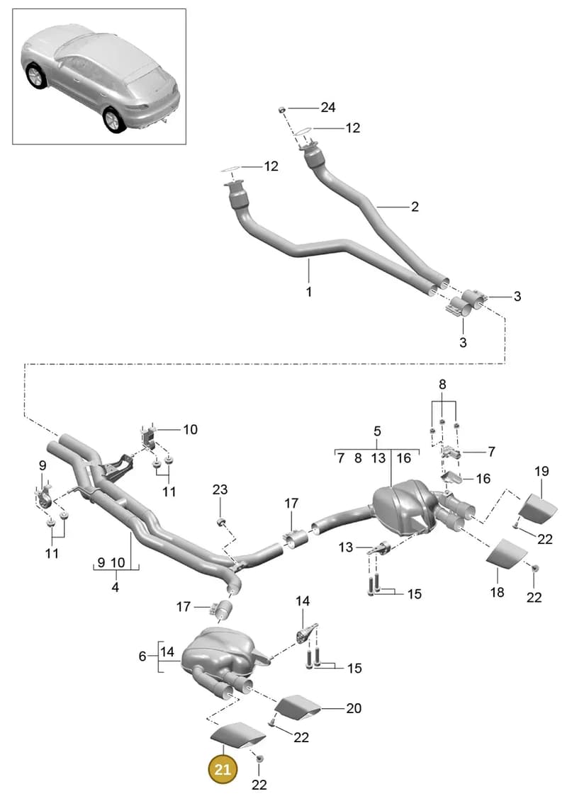 95B253681F — Porsche Macan (2013-2018) diagram p44202050, position 21