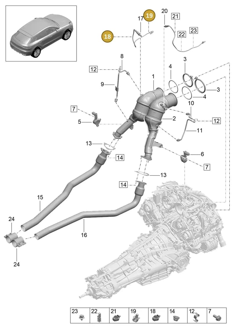 95B253682CM — Porsche Macan (2018-2022) diagram p52000130, position 18+19