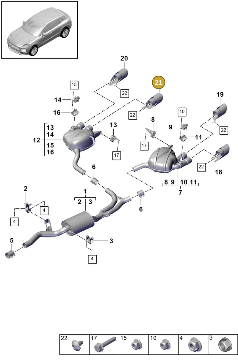 95B253682CN — Porsche Macan (2018-2022) diagram p52202370, position 21