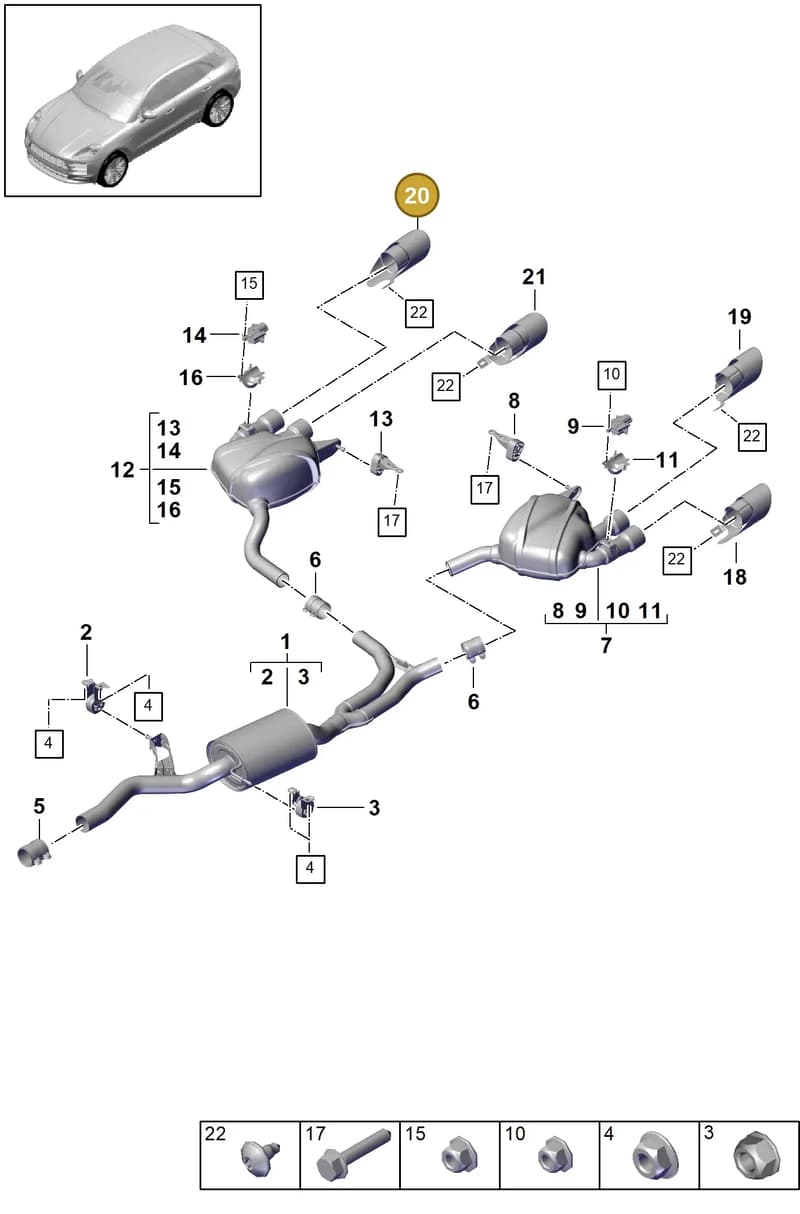 95B253682CP — Porsche Macan (2018-2022) diagram p52202370, position 20
